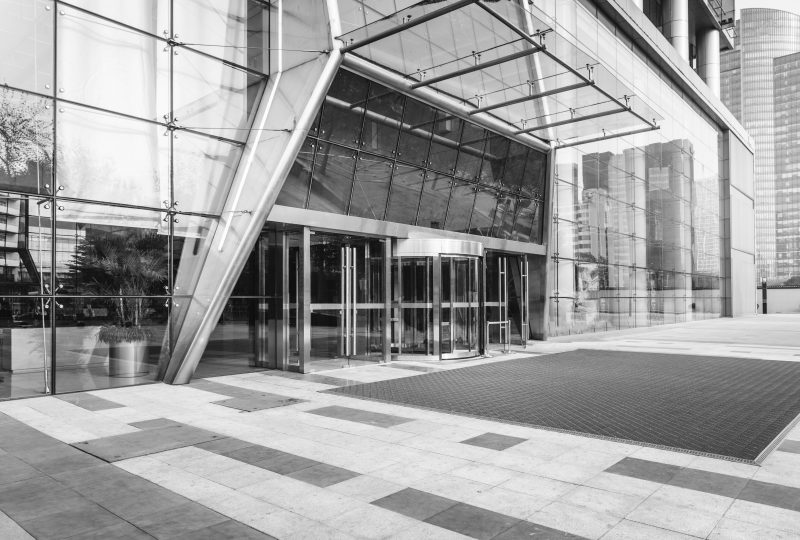 Empty,Marble,Floor,With,Modern,Building